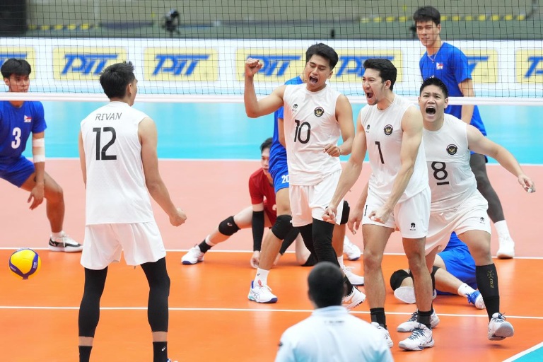 Tim nasional bola voli putra Indonesia di SEA Games 2025. Sumber: Kemenpora