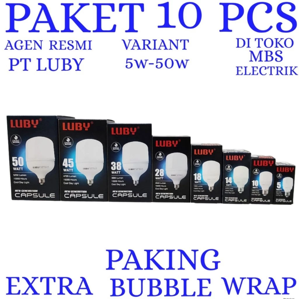 BOHLAM LED LAMPU LED LUBY CAPSULE 5W–50W Solusi Hemat Energi