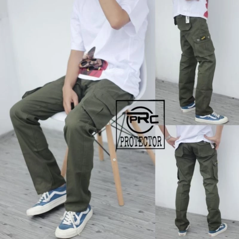Celana Cargo Gunung Panjang PDL Hiking Kanvas 6 Saku