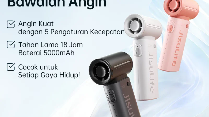 JISULIFE Kipas Angin Portable Life9 High-speed Baterai 5000mAh Kipas Mini
