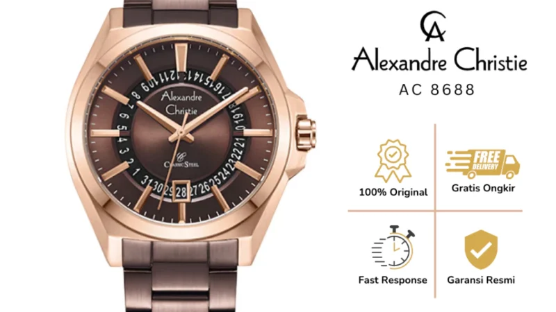 Review Lengkap Jam Tangan Pria Alexandre Christie AC 8688 Rantai Original