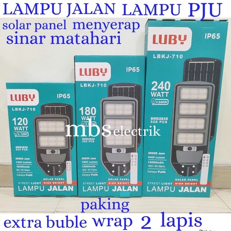 Lampu Jalan SOLAR PANEL LUBY LBKJ Putih 120W 240W Solusi Penerangan Hemat Energi dan Modern